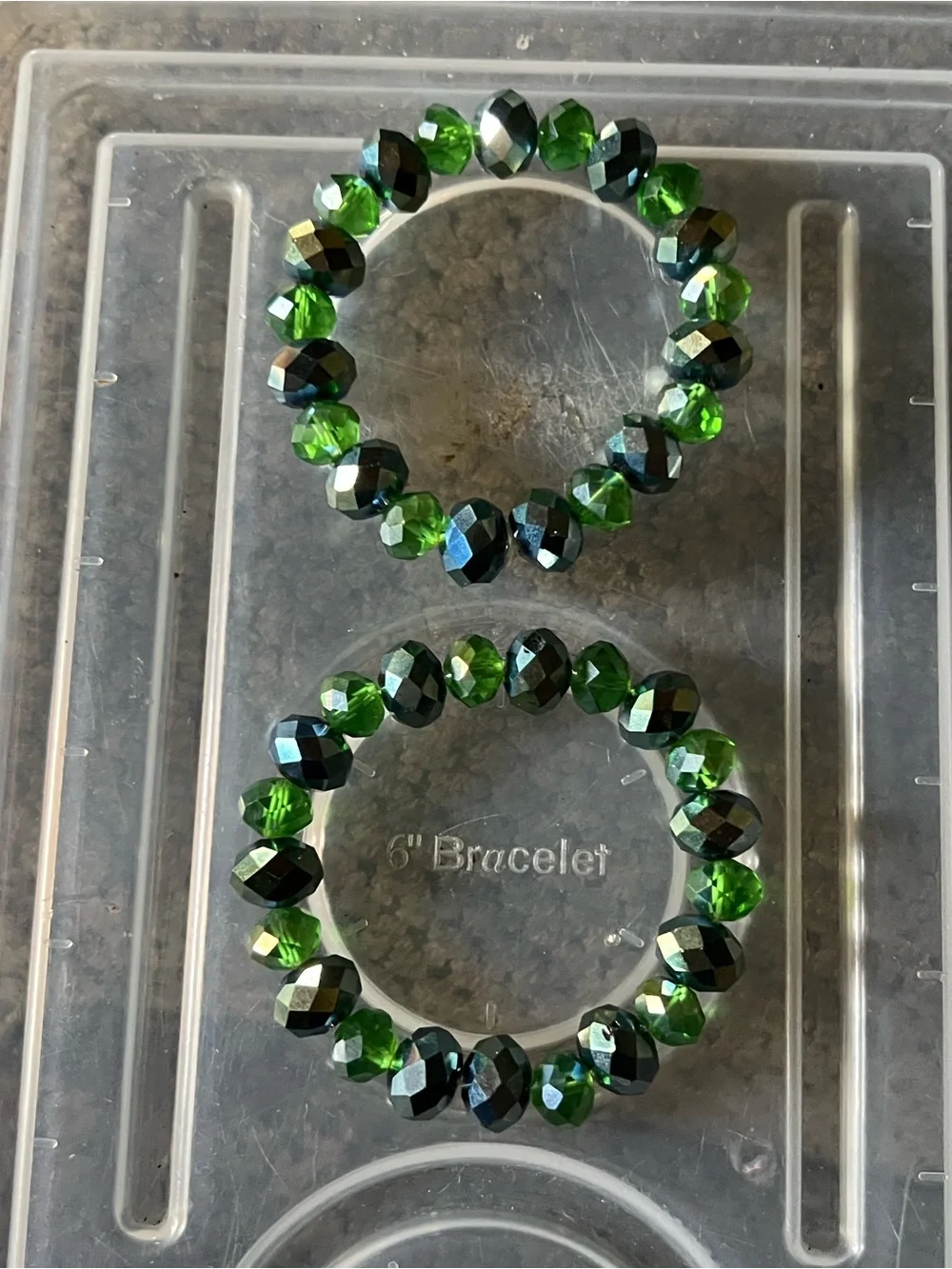 Green Faceted Stretch Bracelet Set - Brand